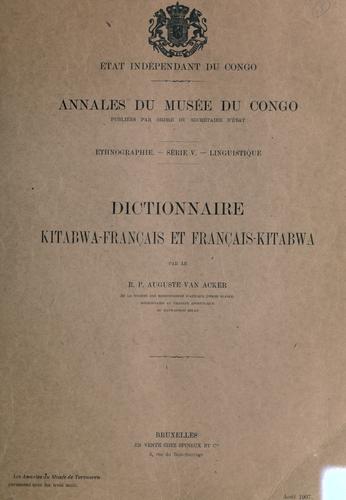 Dictionnaire kitabwa-français et français-kitabwa by Auguste van Acker cover