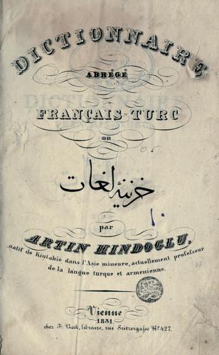 Dictionnaire abrégé français-turc by Hindoglu, Artin cover