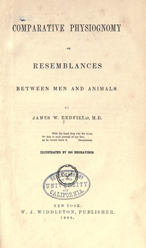 Comparative physiognomy by James W. Redfield cover
