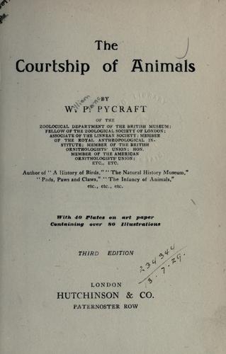 The courtship of animals by W. P. Pycraft cover