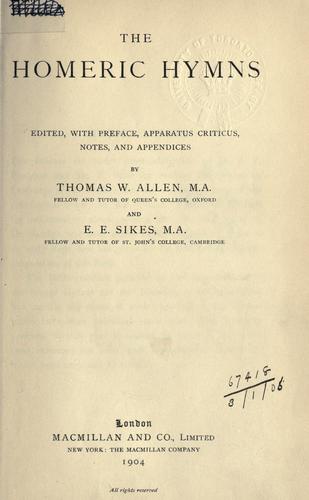 The Homeric hymns