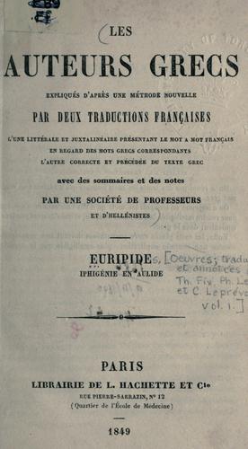 Iphigénie en Aulide by Euripides cover