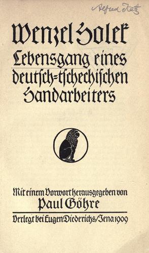 Lebensgang eines deutsch-tschechischen Handarbeiters by Wenzel Holek cover