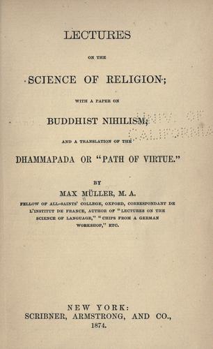 Lectures on the science of religion