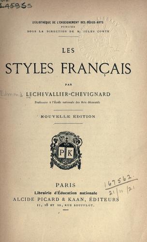 Les styles français by Edmond Lechevallier-Chevignard cover