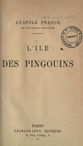 L' île des pingouins by Anatole France cover
