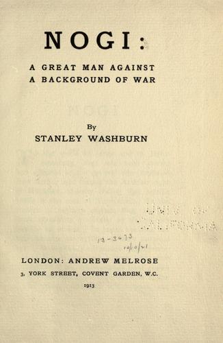 Nogi by Washburn, Stanley cover