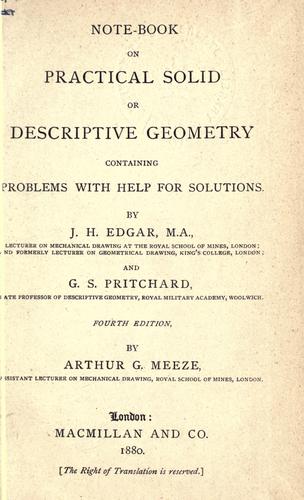 Notebook on practical solid or descriptive geometry, containing problems with help for solutions