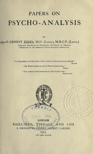 Papers on psycho-analysis