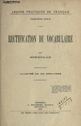 Rectification du vocabulaire by Henri Roullaud cover