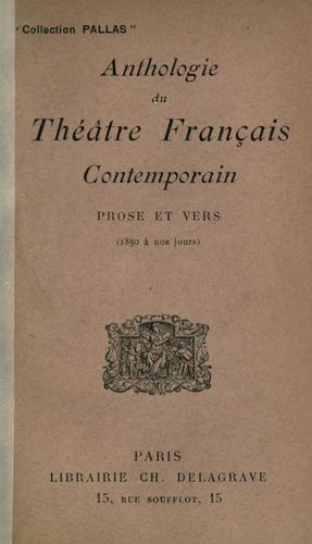 Anthologie du thêâtre français contemporain by Georges Pellissier cover
