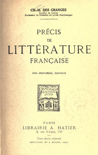 Précis de littérature française