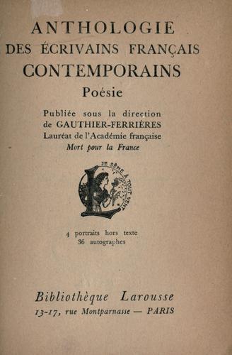 Anthologie des écrivains français contemporains by Léon Adolphe Gauthier-Ferrières cover