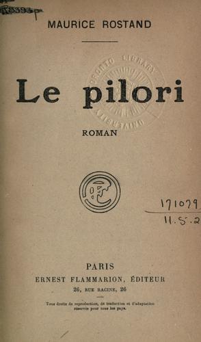 Le pilori by Maurice Rostand cover
