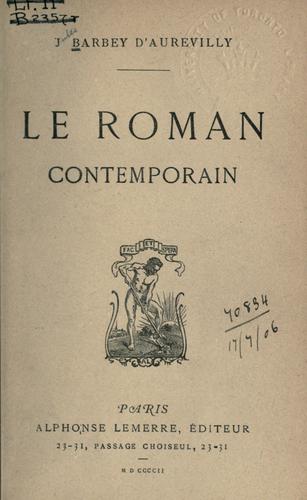 Le roman contemporain by J. Barbey d'Aurevilly cover
