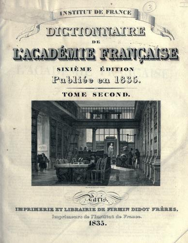 Dictionnaire de l'Académie française by Académie française. cover