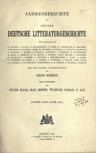 Jahresberichte für neuere deutsche Literaturgeschichte by  cover