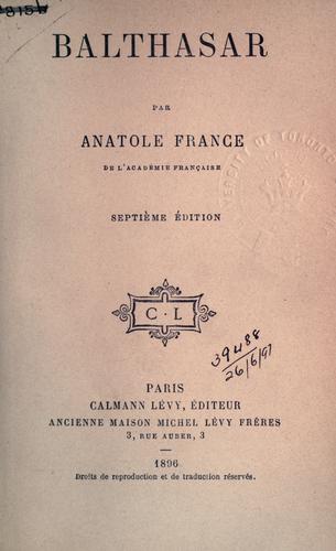 Balthasar by Anatole France cover