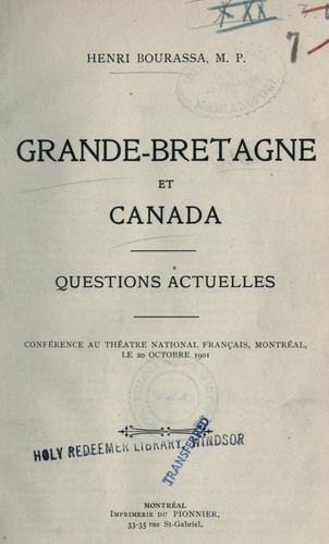 Grande-Bretagne et Canada, questions actuelles
