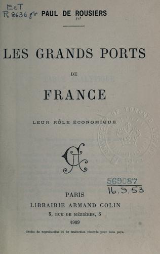Les grands ports de France by Paul de Rousiers cover