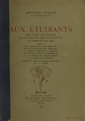 Aux étudiants by Anatole France cover