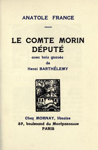 Le comte Morin, député by Anatole France cover