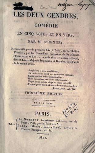 Les deux gendres by Charles Guillaume Etienne cover