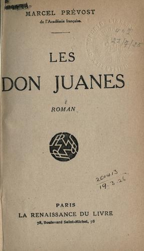 Les Don Juanes by Marcel Prévost cover