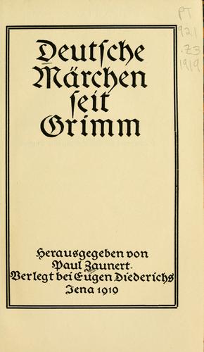 Deutsche märchen seit Grimm by Paul Zaunert cover