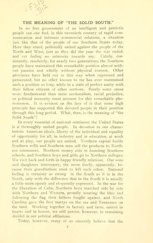 The meaning of "the solid South"