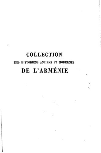 Collection des historiens anciens et modernes de l'Arménie by Victor Langlois cover