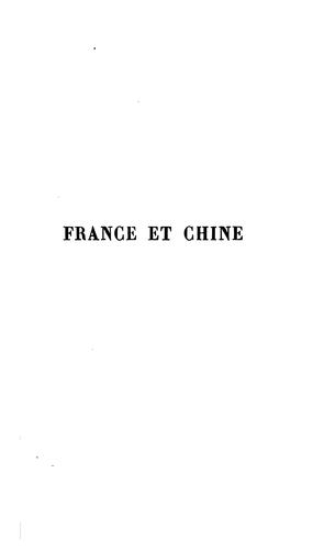 France et Chine by Charles Hubert Lavollée cover