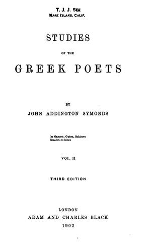 Studies of the Greek poets