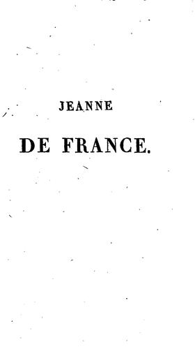 Jeanne de France by Stéphanie Félicité, comtesse de Genlis cover