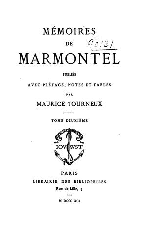 Mémoires de Marmontel by Jean François Marmontel cover
