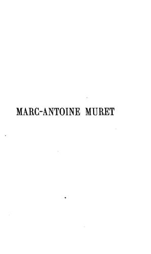 Marc-Antoine Muret by Charles Dejob cover