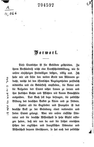 Deutsche Statslehre für Gebildete by Johann Caspar Bluntschli cover