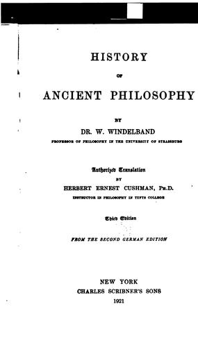 History of ancient philosophy