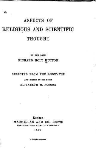 Aspects of religious and scientific thought