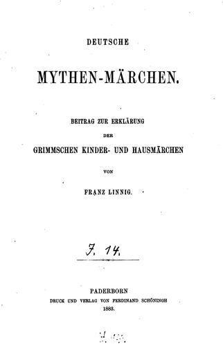 Deutsche Mythen-märchen by Franz Linnig cover