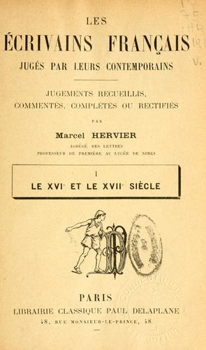 Les écrivains français jugés par leurs contemporains by Marcel Hervier cover