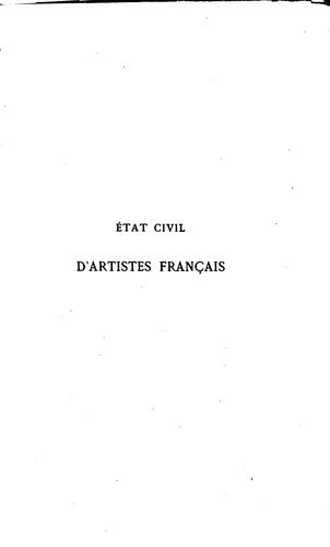 État civil da̓rtistes français by Hubert Lavigne cover