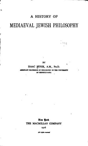 A history of mediaeval Jewish philosophy
