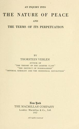 An inquiry into the nature of peace and the terms of its perpetuation