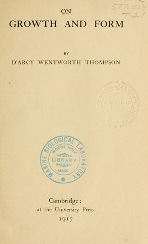 On growth and form by Thompson, D'Arcy Wentworth cover