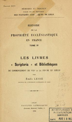 Histoire de la propriété ecclésiastique en France by Emile Lesne cover