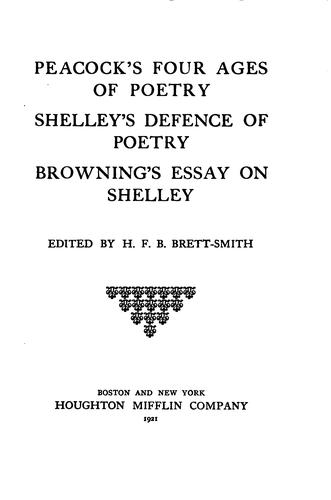 Peacock's Four ages of poetry