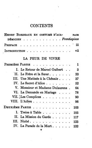 La peur de vivre by Henri Bordeaux cover