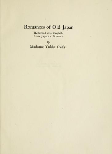 Romances of old Japan by Yei Theodora Ozaki cover
