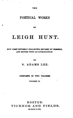The poetical works of Leigh Hunt